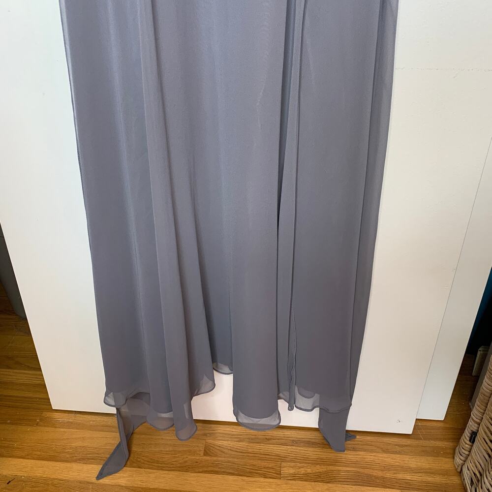 NWT David's Bridal Chiffon Surplice Neck Tank full length bridesmaid dress US 4 - Picture 6 of 11